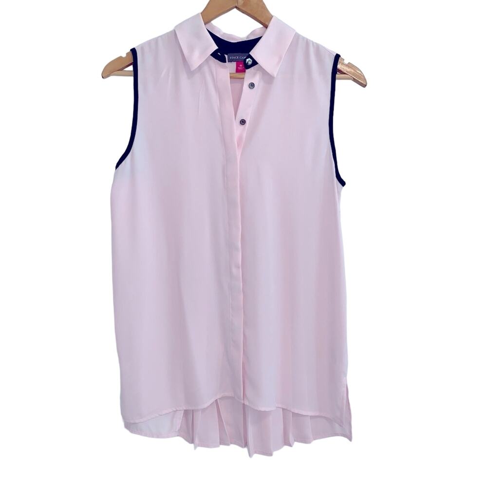 Vince Camuto Ballet Pink Sleeveless Button Down Blouse
